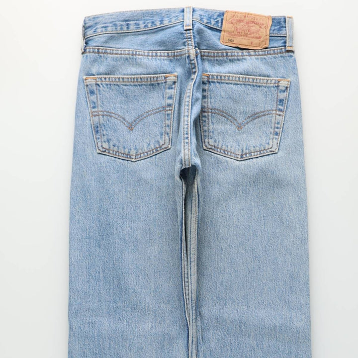 1990'S Levi's 501-0114 Straight Denim Pants, Made in USA, Women's Size L (equivalent to W28), Vintage cotton blue type Vintage Second Hand