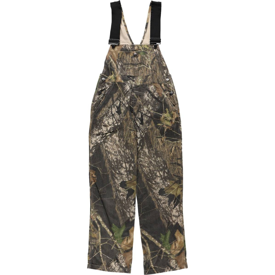 MOSSY OAK FieldStaff Camouflage Pattern Real Tree Camo Overalls Women's L (equivalent to W28) cotton Khaki type brown Vintage Second Hand