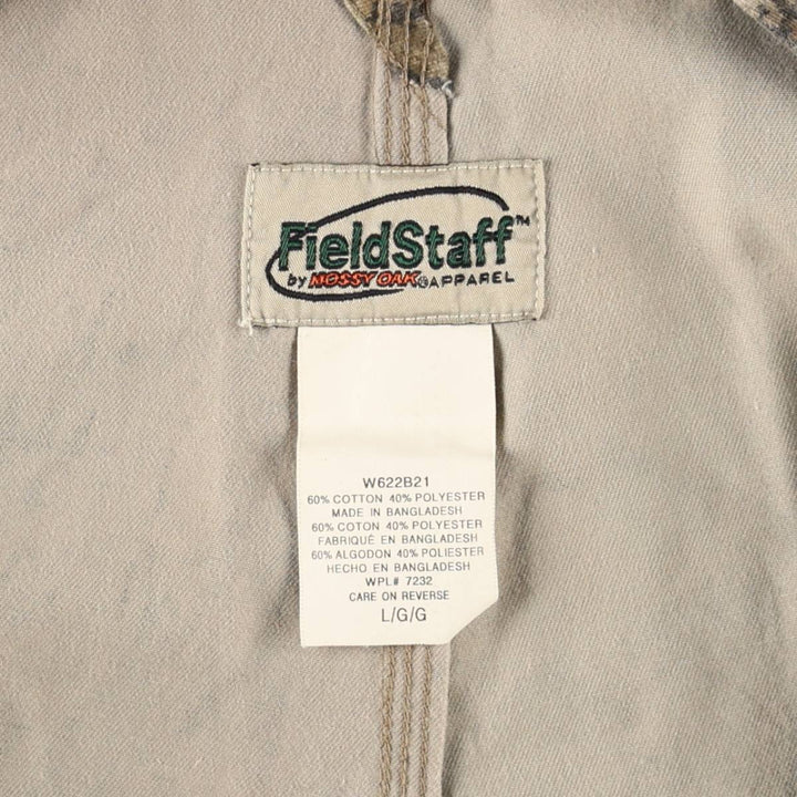 MOSSY OAK FieldStaff Camouflage Pattern Real Tree Camo Overalls Women's L (equivalent to W28) cotton Khaki type brown Vintage Second Hand