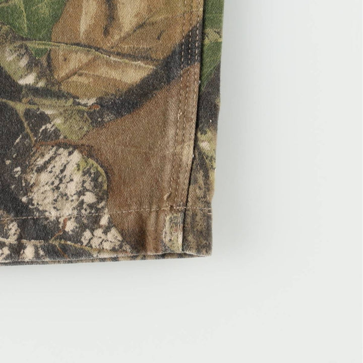 MOSSY OAK FieldStaff Camouflage Pattern Real Tree Camo Overalls Women's L (equivalent to W28) cotton Khaki type brown Vintage Second Hand