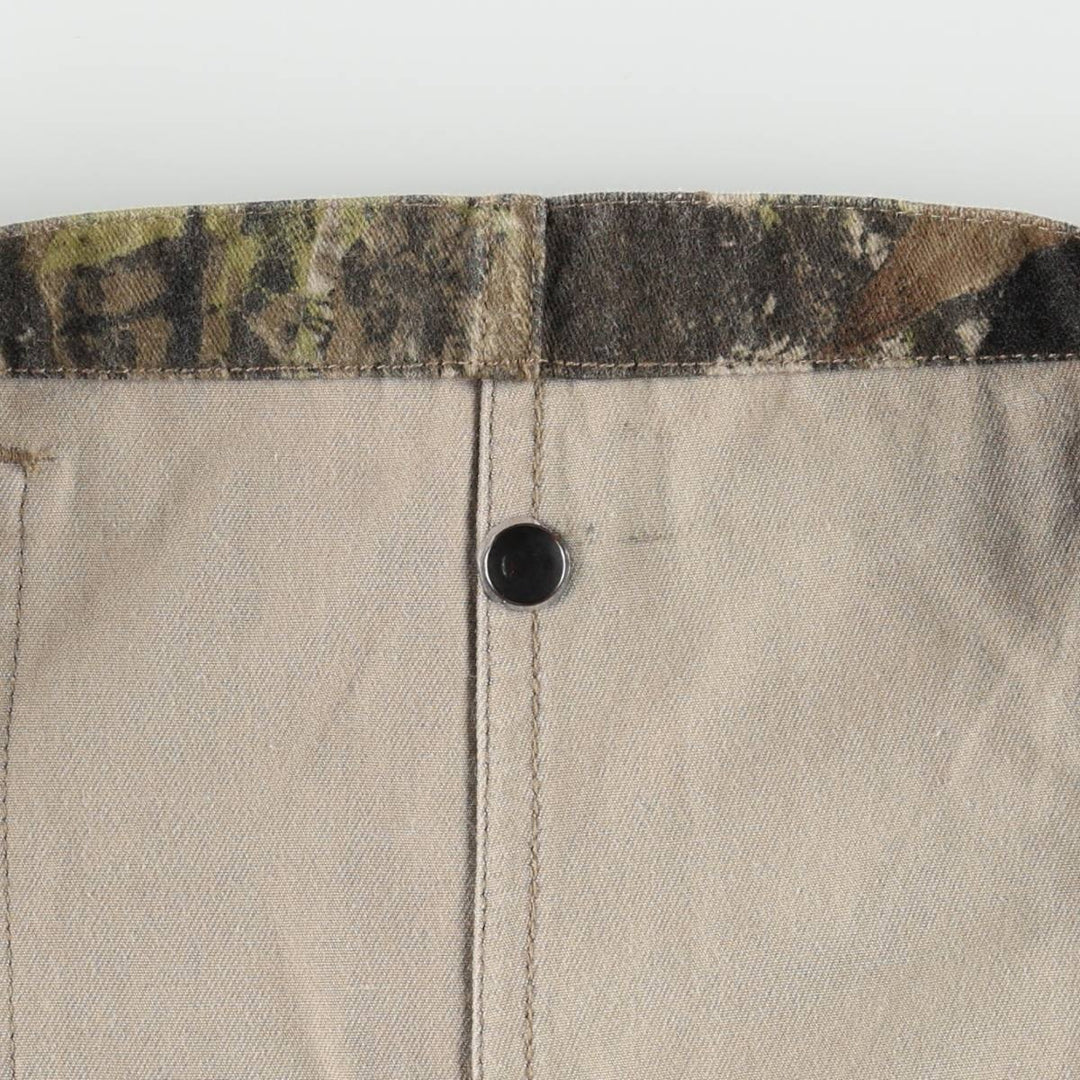 MOSSY OAK FieldStaff Camouflage Pattern Real Tree Camo Overalls Women's L (equivalent to W28) cotton Khaki type brown Vintage Second Hand