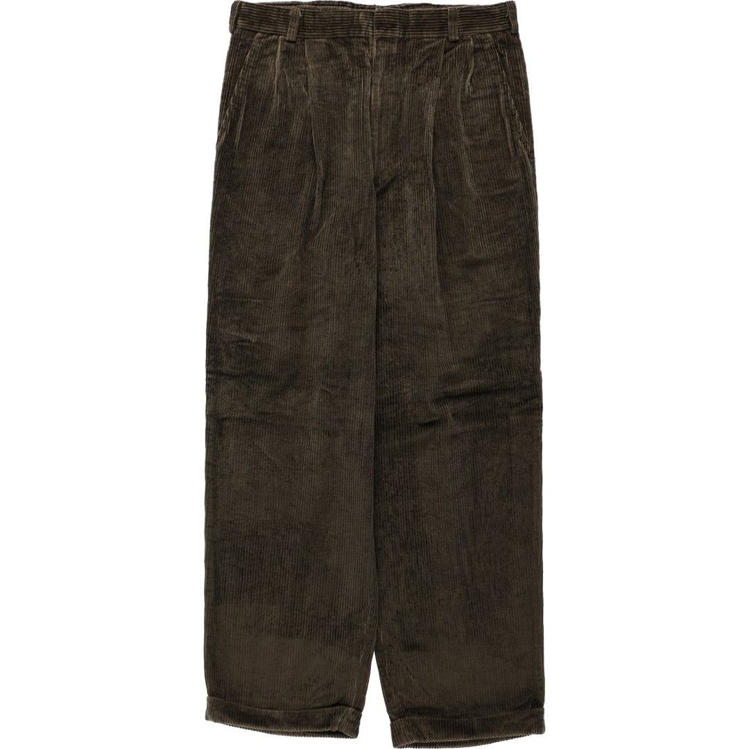 Country Britches Two-Pleat Corduroy Pants, Men's Size W32 (approx.) unclear dark chocolate Vintage Second Hand