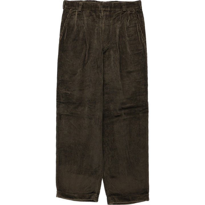 Country Britches Two-Pleat Corduroy Pants, Men's Size W32 (approx.) unclear dark chocolate Vintage Second Hand