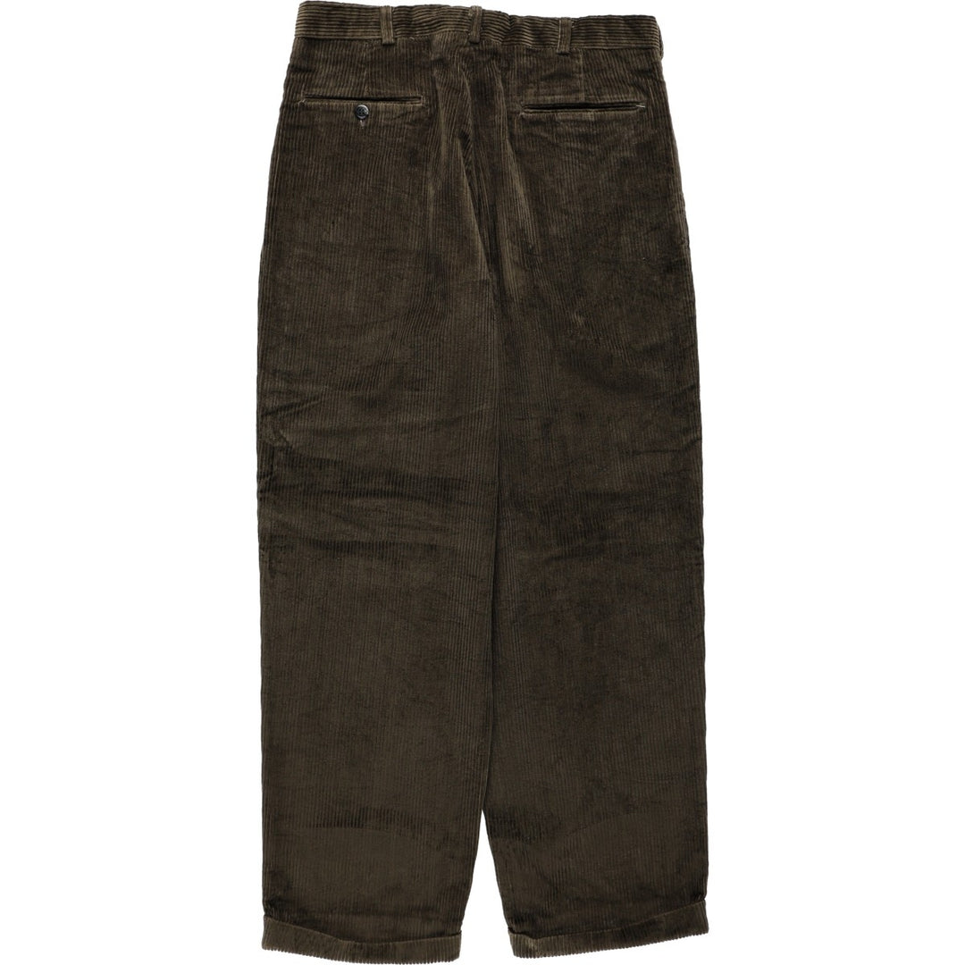 Country Britches Two-Pleat Corduroy Pants, Men's Size W32 (approx.) unclear dark chocolate Vintage Second Hand