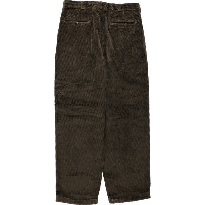 Country Britches Two-Pleat Corduroy Pants, Men's Size W32 (approx.) unclear dark chocolate Vintage Second Hand