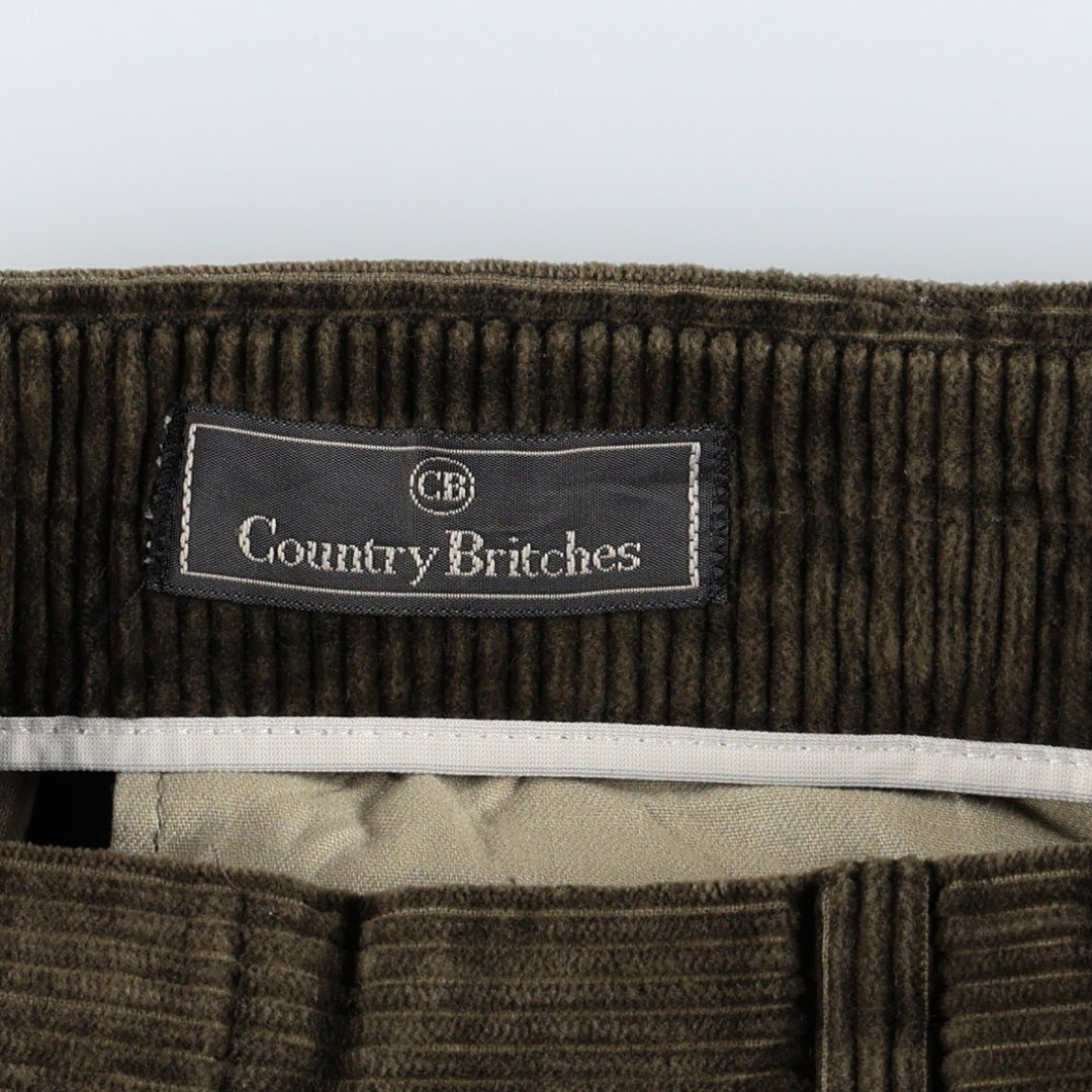 Country Britches Two-Pleat Corduroy Pants, Men's Size W32 (approx.) unclear dark chocolate Vintage Second Hand