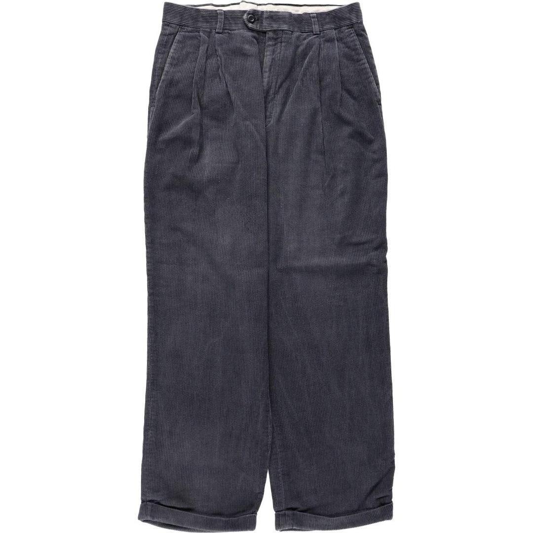 Louis Raphael BRAGGI Two-pleat Corduroy Pants, Men's Size W32 cotton Charcoal Vintage Second Hand