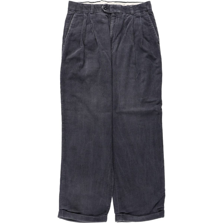Louis Raphael BRAGGI Two-pleat Corduroy Pants, Men's Size W32 cotton Charcoal Vintage Second Hand