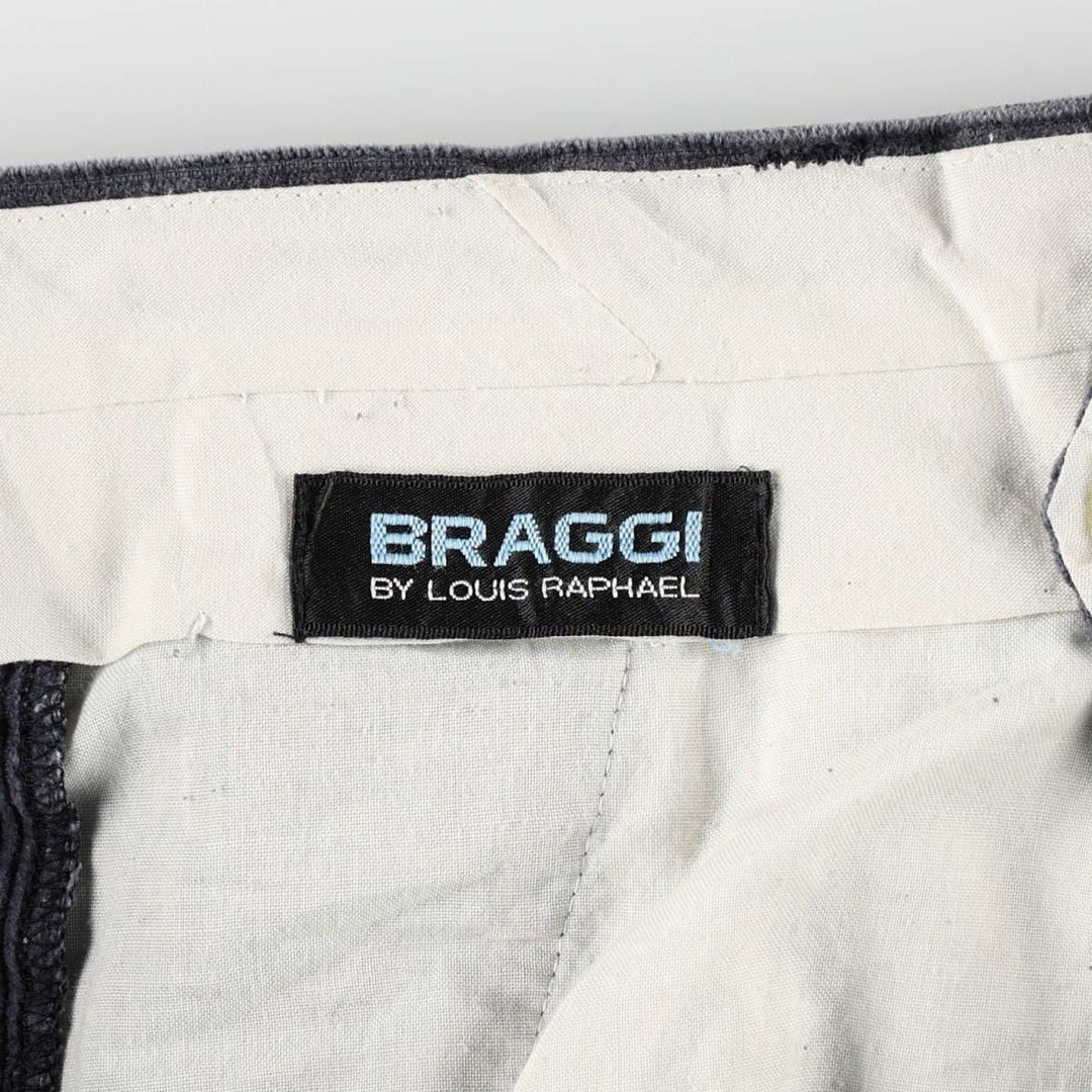 Louis Raphael BRAGGI Two-pleat Corduroy Pants, Men's Size W32 cotton Charcoal Vintage Second Hand