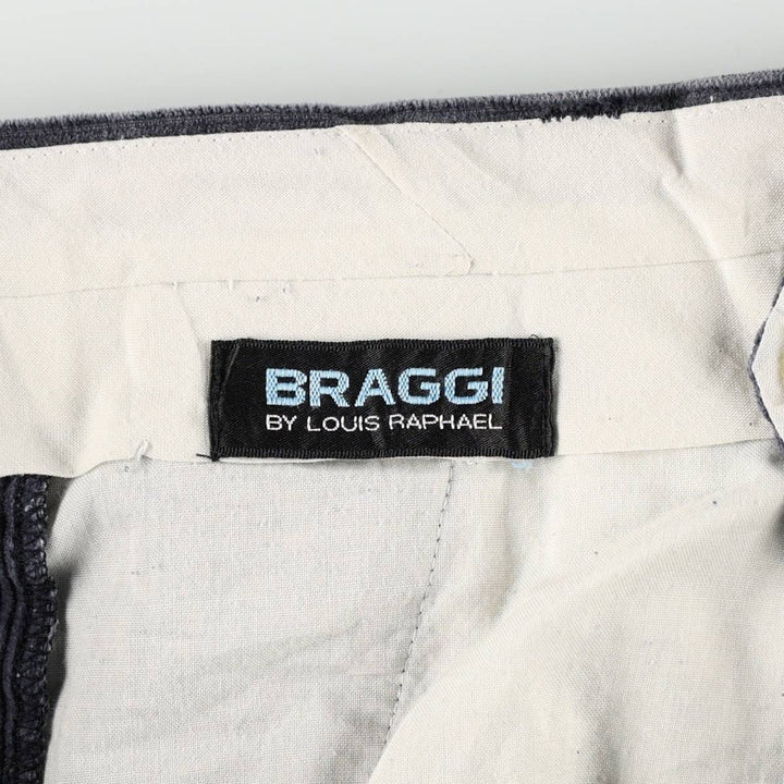 Louis Raphael BRAGGI Two-pleat Corduroy Pants, Men's Size W32 cotton Charcoal Vintage Second Hand