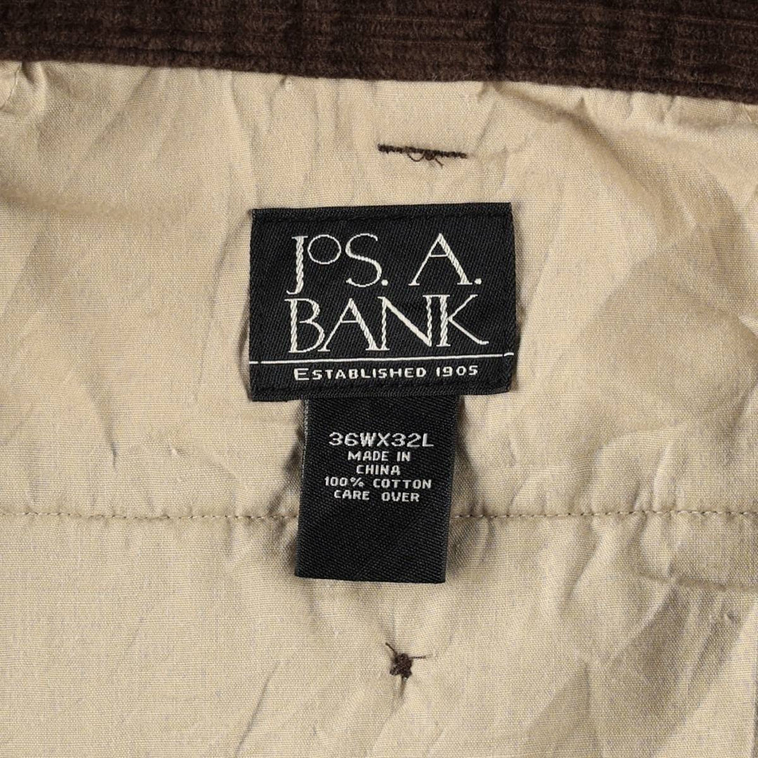 JOS. A. BANK Two-Pleat Corduroy Pants, Men's Size W36 (approx.) cotton brown type Vintage Second Hand