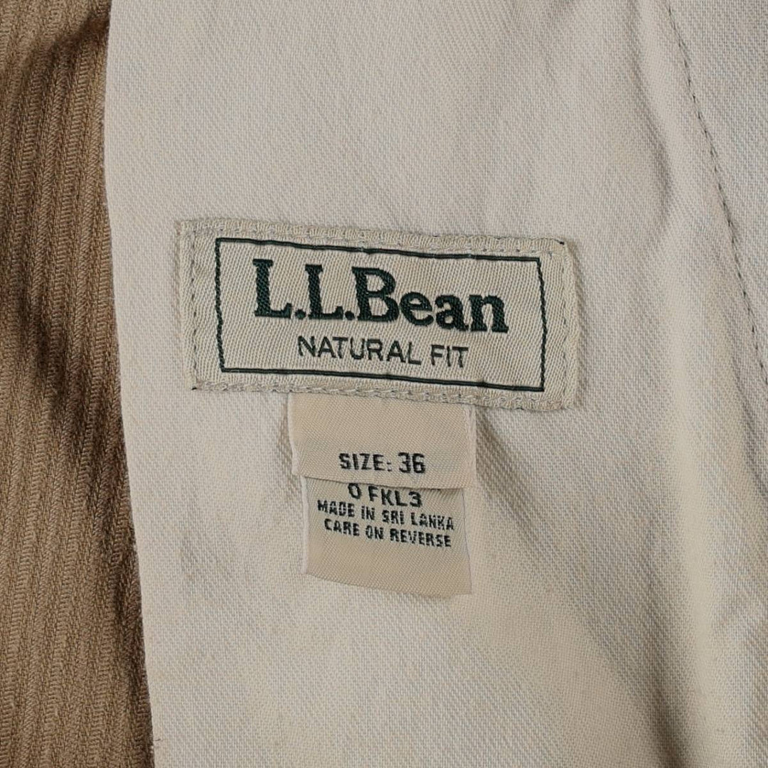 LLBean Natural Fit Corduroy Pants, Men's Size W36 (approx.) cotton Beige type Vintage Second Hand