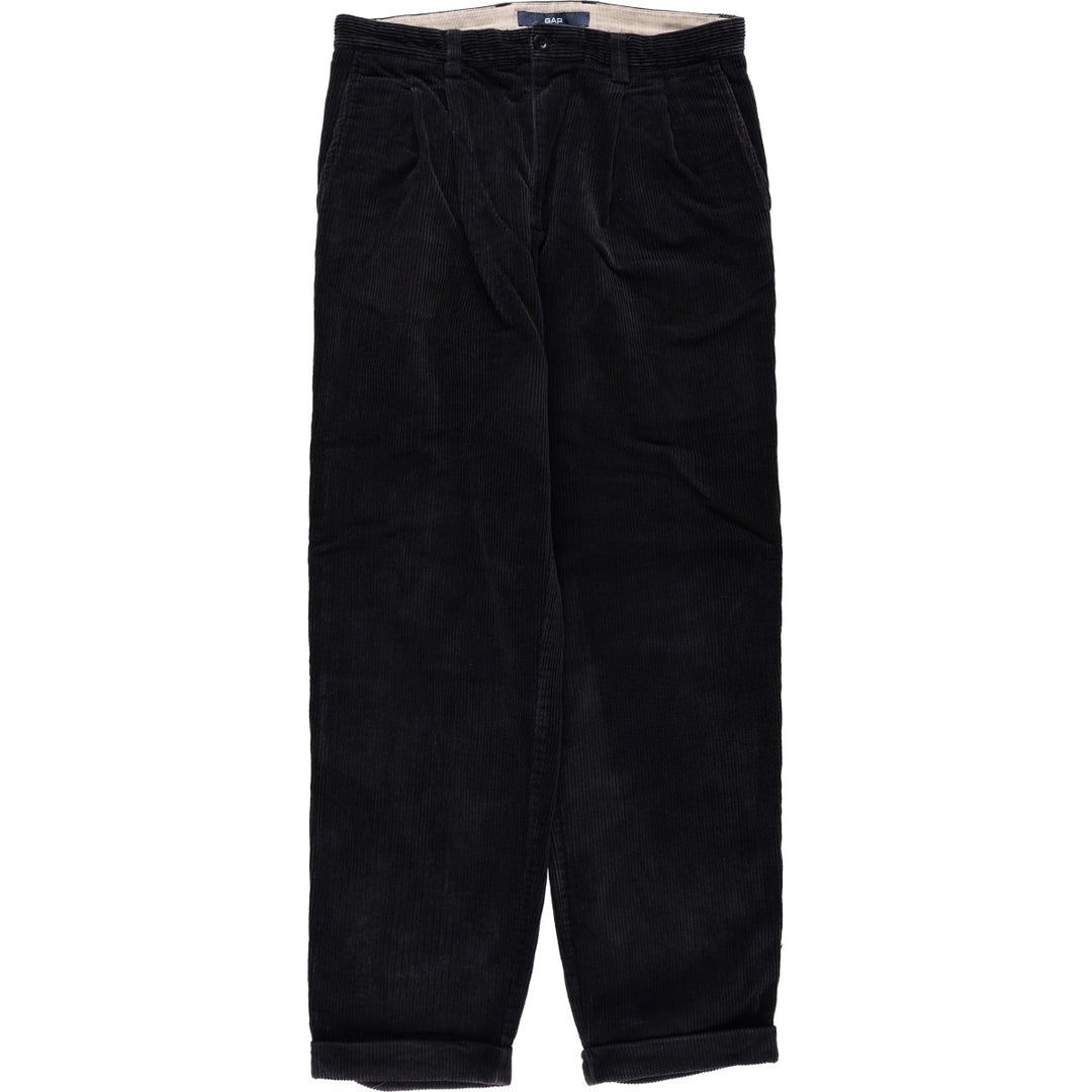 2000'S GAP EASY FIT Two-Pleat Corduroy Pants, Men's Size W33 (approx.) cotton black type Vintage Second Hand