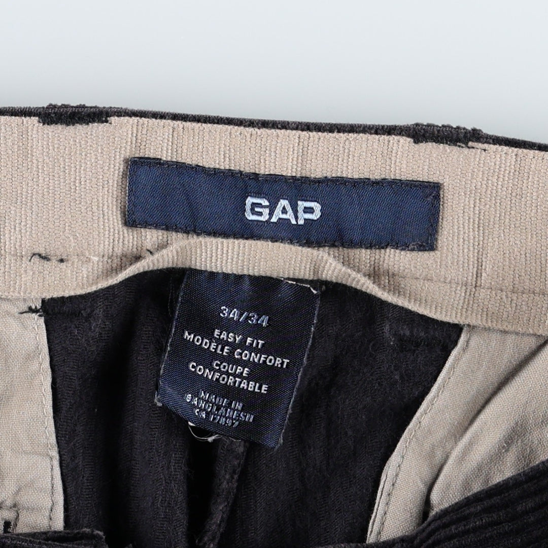 2000'S GAP EASY FIT Two-Pleat Corduroy Pants, Men's Size W33 (approx.) cotton black type Vintage Second Hand