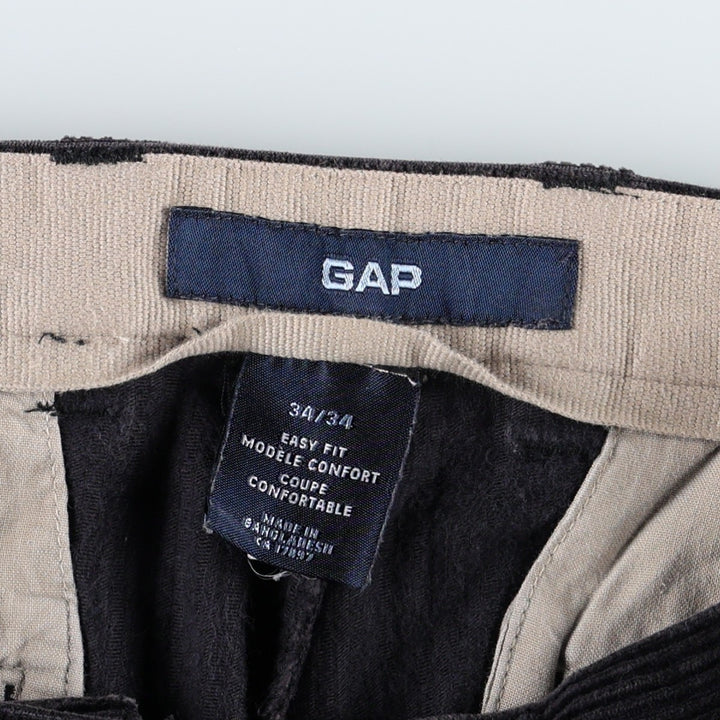 2000'S GAP EASY FIT Two-Pleat Corduroy Pants, Men's Size W33 (approx.) cotton black type Vintage Second Hand