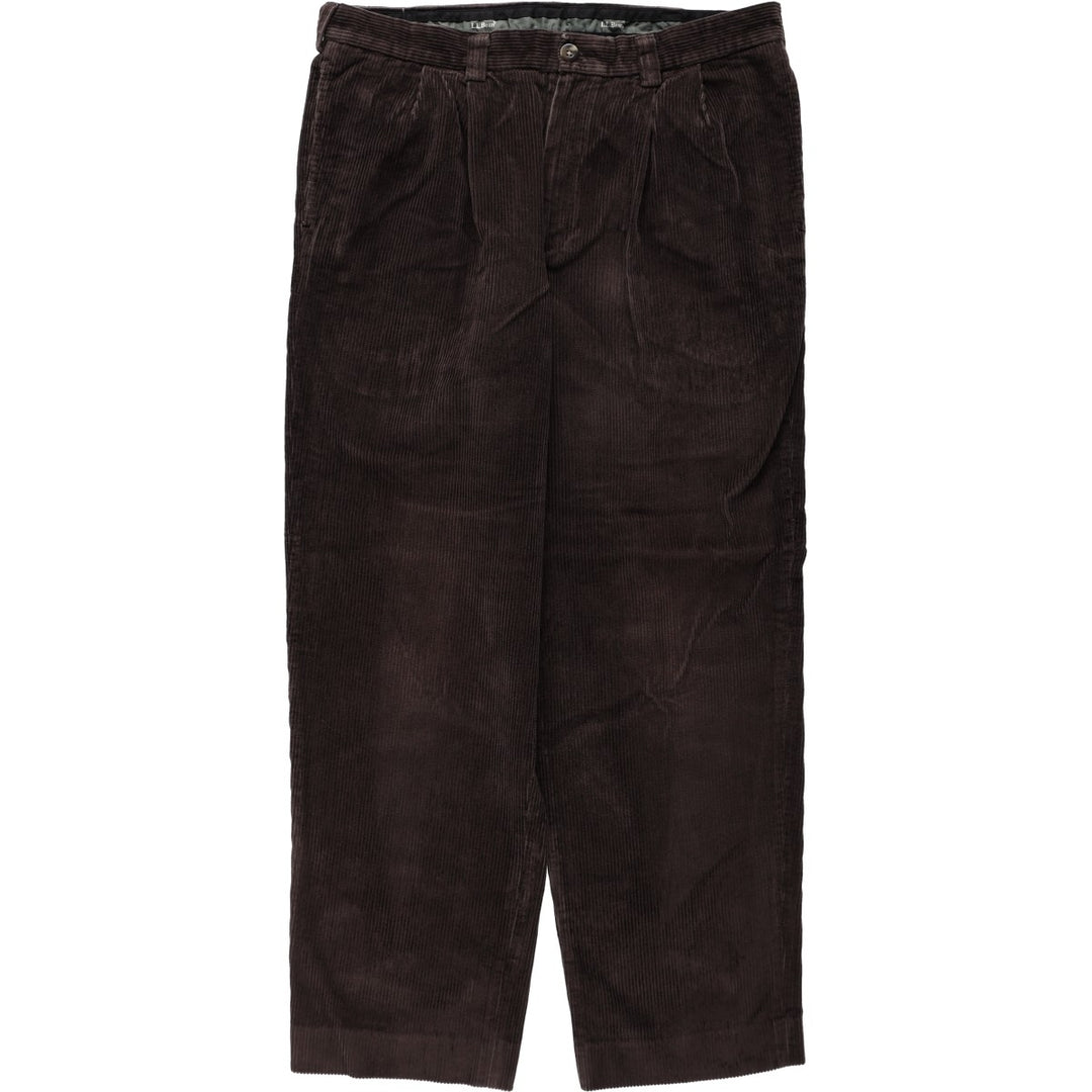 LLBean Two-pleat Corduroy Pants, Men's, Size W36 cotton brown type Vintage Second Hand