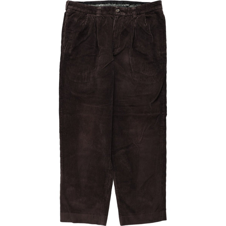 LLBean Two-pleat Corduroy Pants, Men's, Size W36 cotton brown type Vintage Second Hand