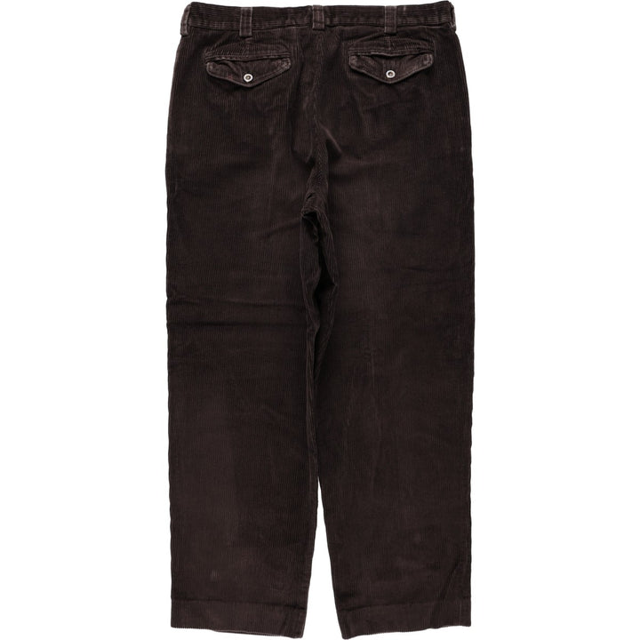 LLBean Two-pleat Corduroy Pants, Men's, Size W36 cotton brown type Vintage Second Hand