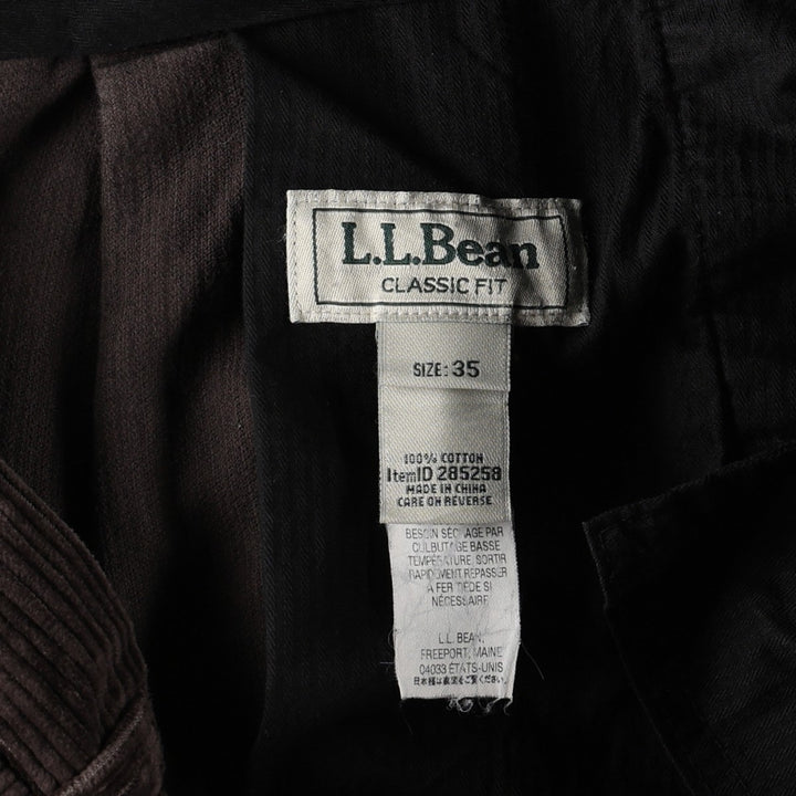 LLBean Two-pleat Corduroy Pants, Men's, Size W36 cotton brown type Vintage Second Hand