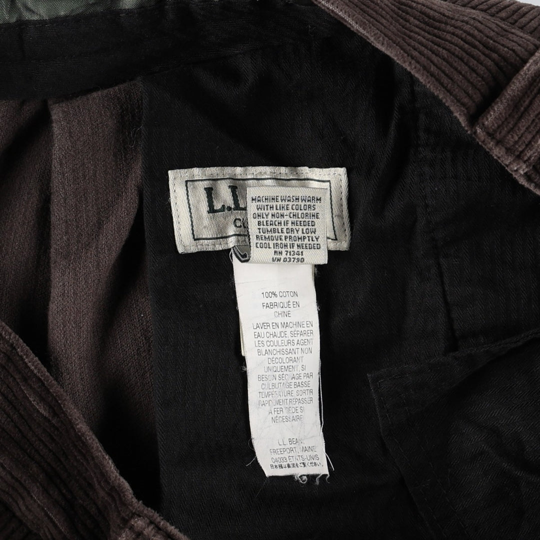 LLBean Two-pleat Corduroy Pants, Men's, Size W36 cotton brown type Vintage Second Hand