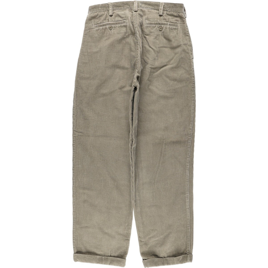 VAN HEUSEN Two-Pleat Corduroy Pants, Waist: 34, Inseam: 32 (Equivalent to Men's W34) cotton Beige type Vintage Second Hand