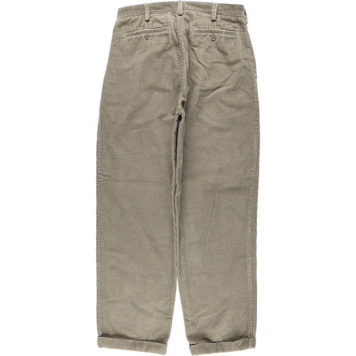 VAN HEUSEN Two-Pleat Corduroy Pants, Waist: 34, Inseam: 32 (Equivalent to Men's W34) cotton Beige type Vintage Second Hand
