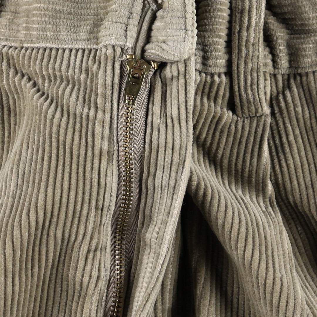 VAN HEUSEN Two-Pleat Corduroy Pants, Waist: 34, Inseam: 32 (Equivalent to Men's W34) cotton Beige type Vintage Second Hand