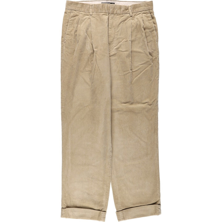 Banana Republic Two-pleat Corduroy Pants, Men's Size 34 cotton Beige type Vintage Second Hand