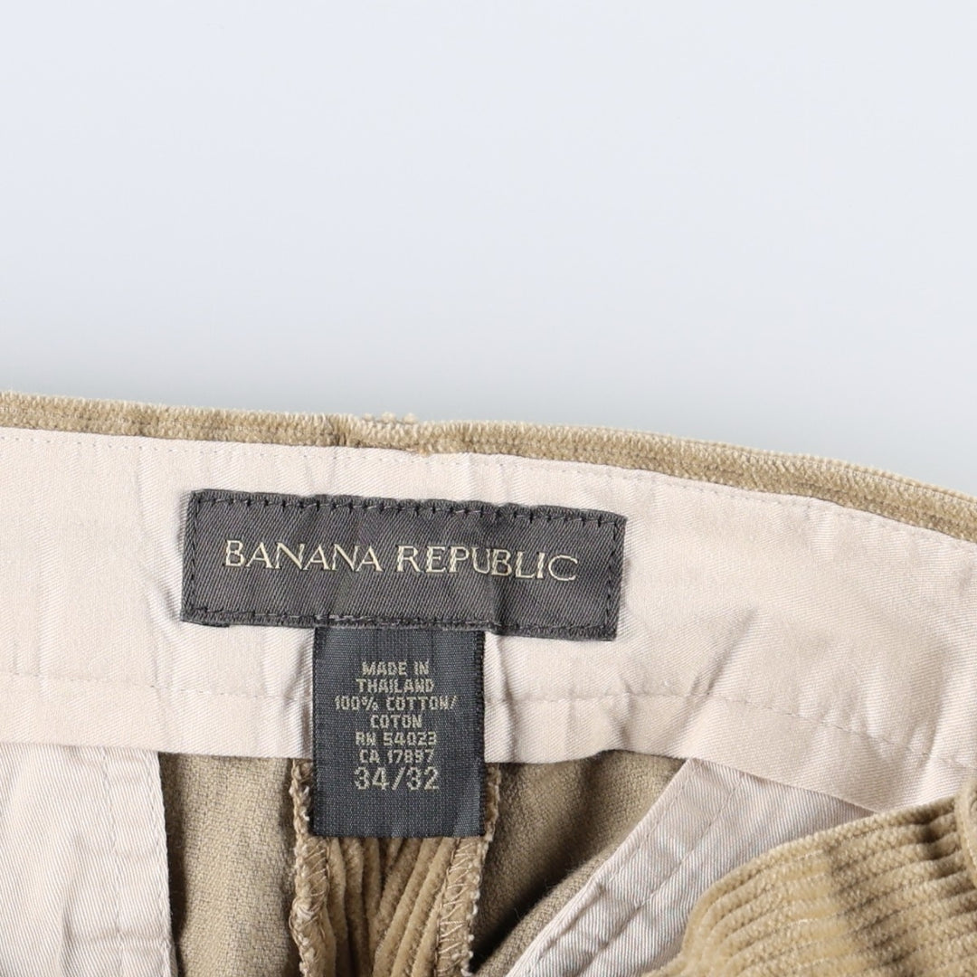 Banana Republic Two-pleat Corduroy Pants, Men's Size 34 cotton Beige type Vintage Second Hand