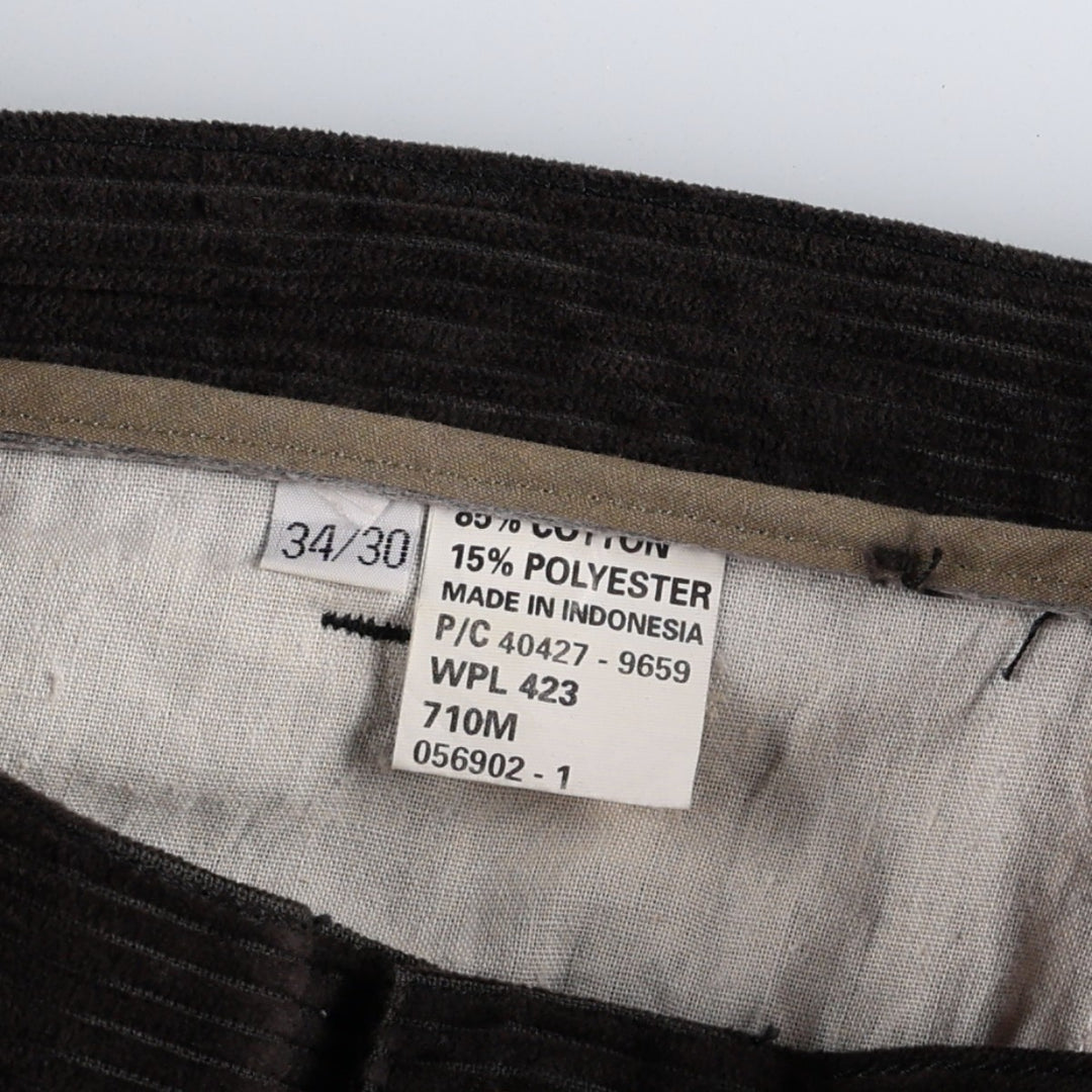 Dockers Loose Fit Two-Pleat Corduroy Pants, Men's Size W33 (approx.) cotton brown type Vintage Second Hand