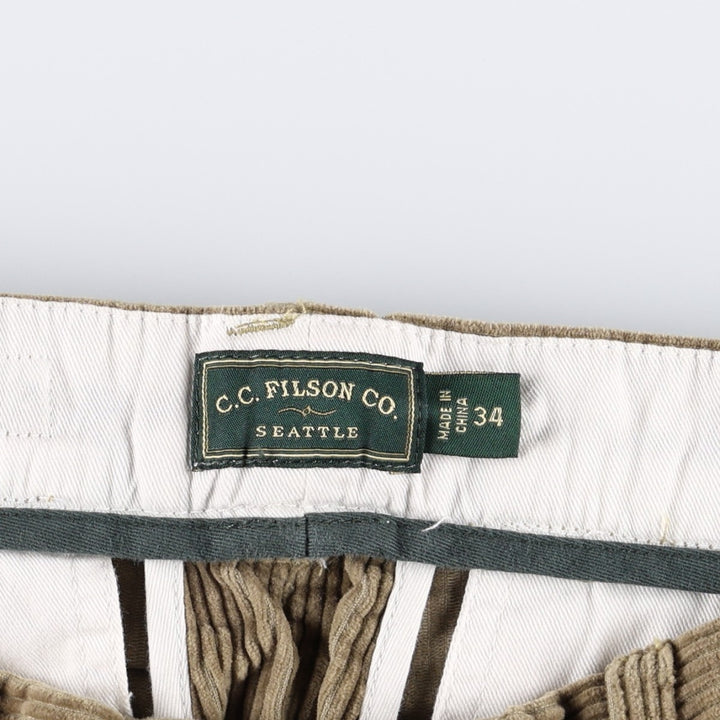 CC FILSON CO. Two-pleat corduroy pants, men's size W34 (approx.) cotton Beige type Vintage Second Hand