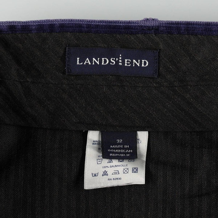Lands' End corduroy pants, men's size W32 (approx.) cotton Purple type blue-purple Vintage Second Hand