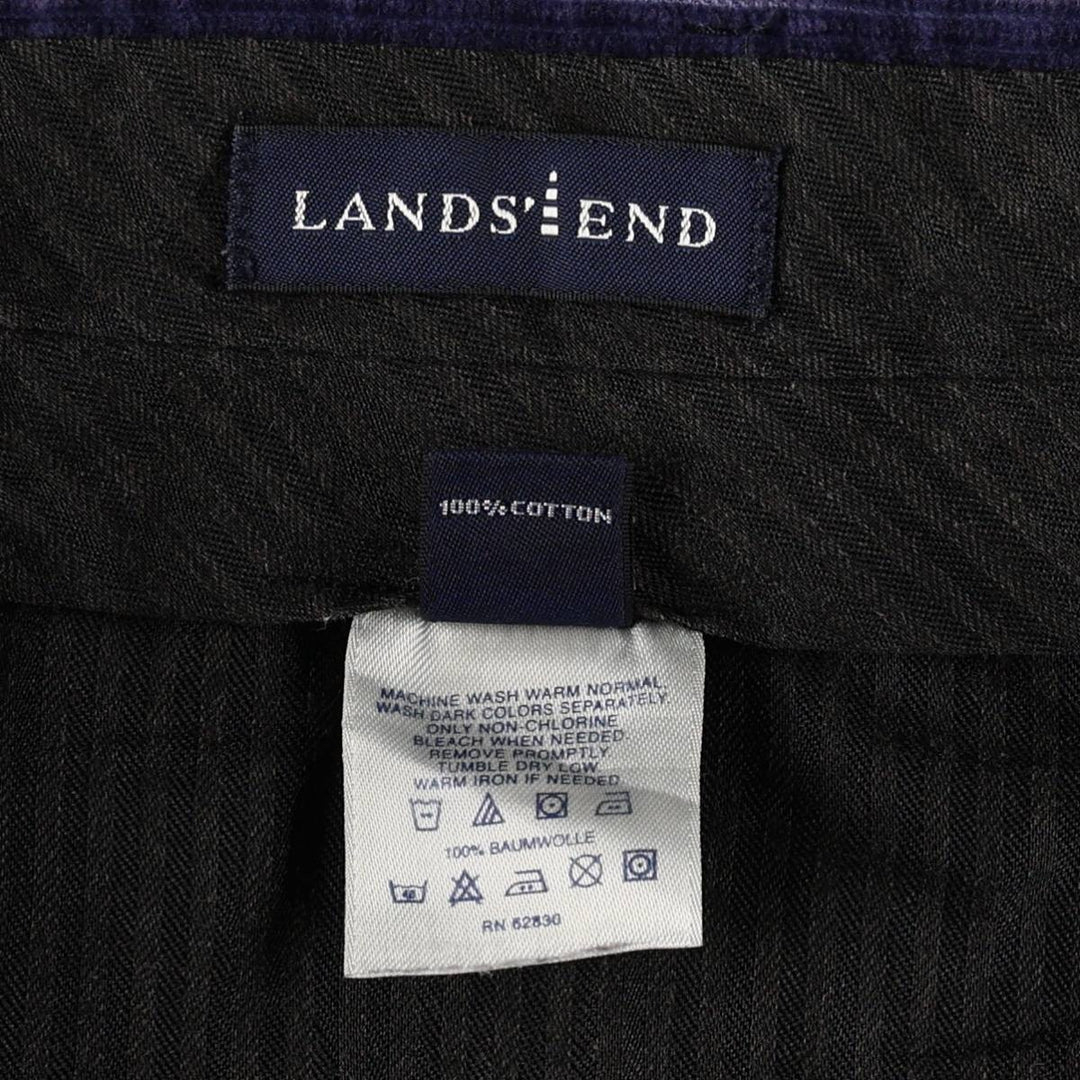 Lands' End corduroy pants, men's size W32 (approx.) cotton Purple type blue-purple Vintage Second Hand