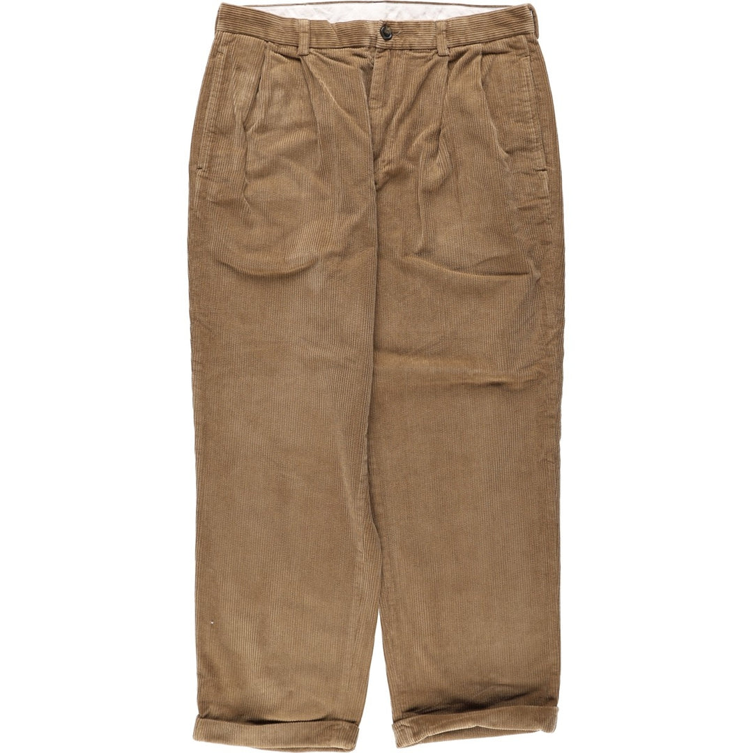 Brooks Brothers 346 Two-Pleated Corduroy Pants, Men's, Size W34 cotton Beige type Vintage Second Hand