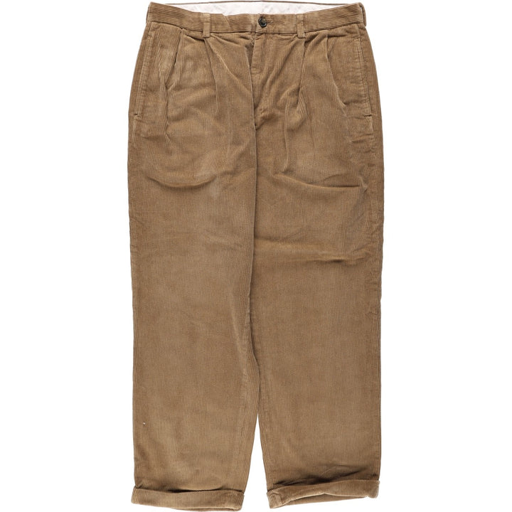 Brooks Brothers 346 Two-Pleated Corduroy Pants, Men's, Size W34 cotton Beige type Vintage Second Hand