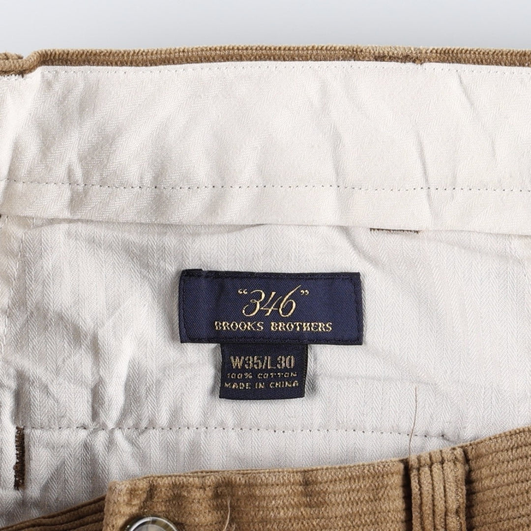 Brooks Brothers 346 Two-Pleated Corduroy Pants, Men's, Size W34 cotton Beige type Vintage Second Hand
