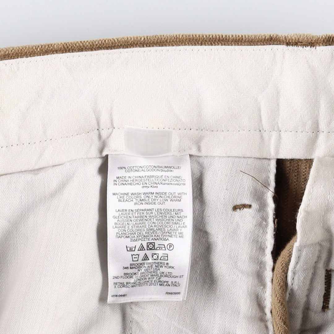 Brooks Brothers 346 Two-Pleated Corduroy Pants, Men's, Size W34 cotton Beige type Vintage Second Hand