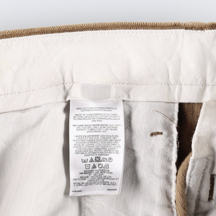 Brooks Brothers 346 Two-Pleated Corduroy Pants, Men's, Size W34 cotton Beige type Vintage Second Hand