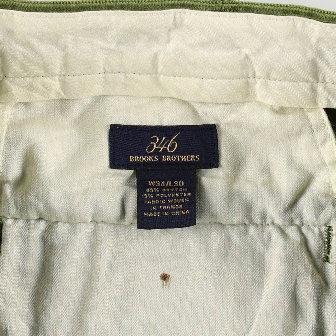Brooks Brothers 346 Corduroy Pants for Men, W34 equivalent cotton green type Vintage Second Hand