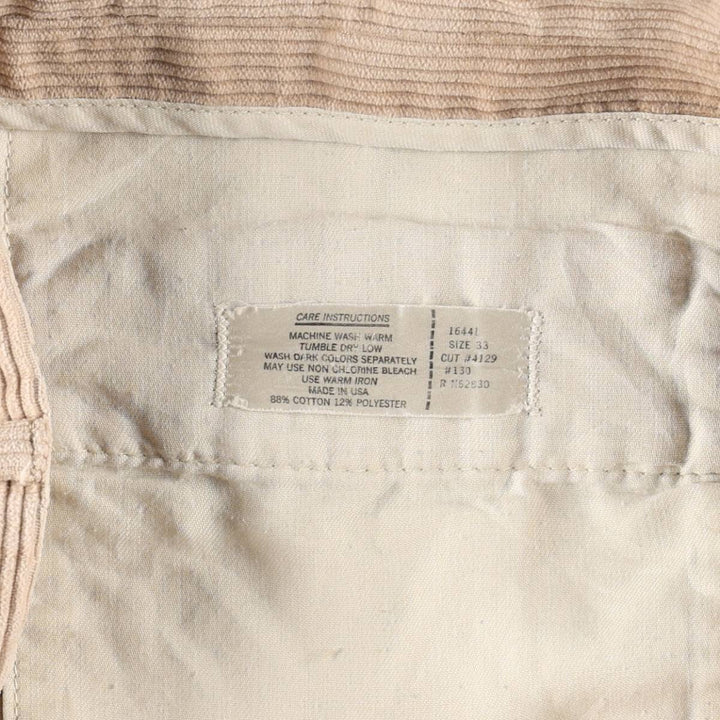 LANDS' END Corduroy Pants, Made in USA, Men's, Size W33 cotton Beige type Vintage Second Hand
