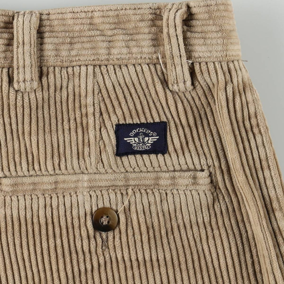 90'S Dockers Two-pleat Corduroy Pants, Men's, Vintage, Size W32 cotton Beige type Vintage Second Hand