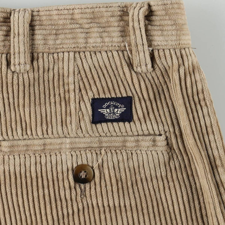 90'S Dockers Two-pleat Corduroy Pants, Men's, Vintage, Size W32 cotton Beige type Vintage Second Hand