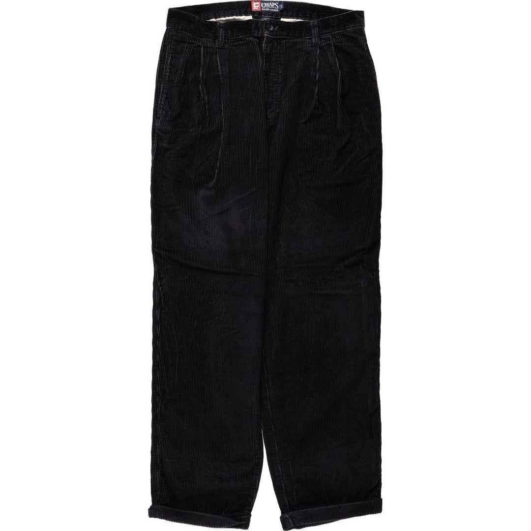 Ralph Lauren CHAPS corduroy pants, men's size W33 (approx.) cotton black type Vintage Second Hand