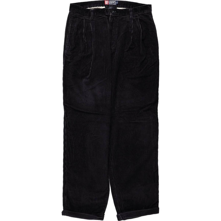 Ralph Lauren CHAPS corduroy pants, men's size W33 (approx.) cotton black type Vintage Second Hand