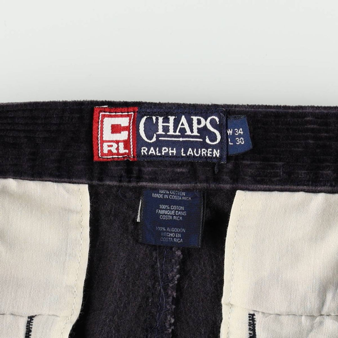 Ralph Lauren CHAPS corduroy pants, men's size W33 (approx.) cotton black type Vintage Second Hand
