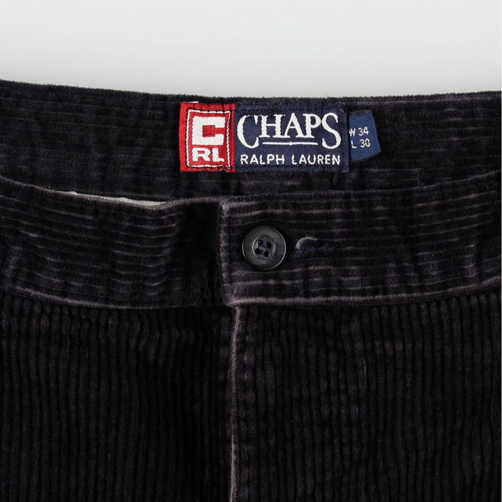 Ralph Lauren CHAPS corduroy pants, men's size W33 (approx.) cotton black type Vintage Second Hand