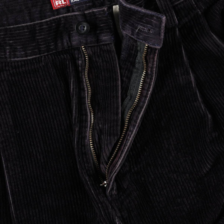 Ralph Lauren CHAPS corduroy pants, men's size W33 (approx.) cotton black type Vintage Second Hand