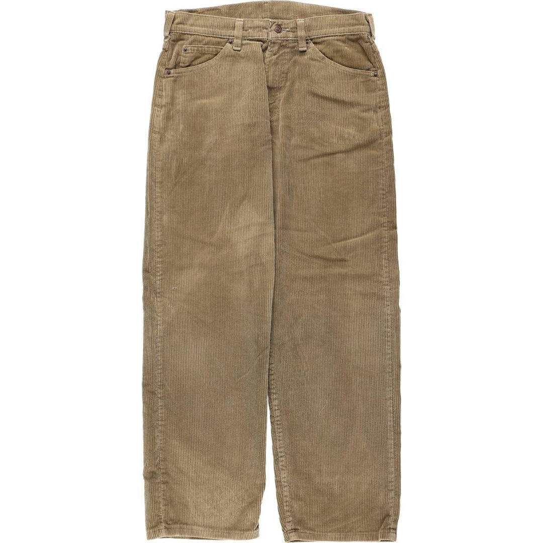 1990'S Levi's 565 Loose Fit Wide Leg Corduroy Pants, Made in USA, Men's Size W32 (approx.), Vintage cotton Khaki type sage green Vintage Second Hand