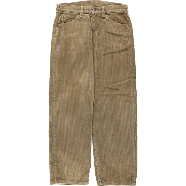 1990'S Levi's 565 Loose Fit Wide Leg Corduroy Pants, Made in USA, Men's Size W32 (approx.), Vintage cotton Khaki type sage green Vintage Second Hand
