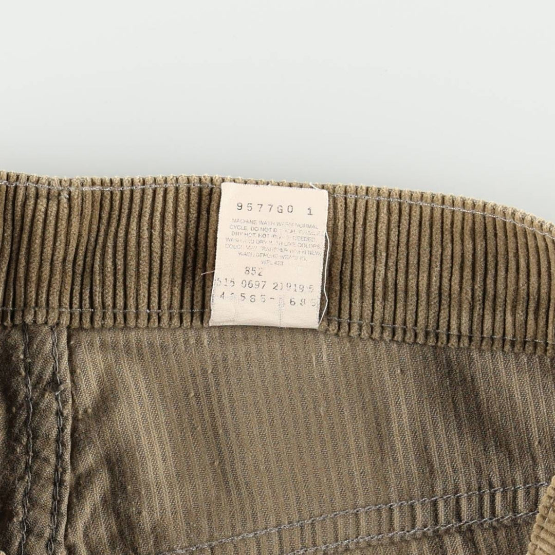 1990'S Levi's 565 Loose Fit Wide Leg Corduroy Pants, Made in USA, Men's Size W32 (approx.), Vintage cotton Khaki type sage green Vintage Second Hand